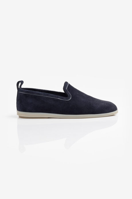 Велурени Slip-on обувки в цвят Navy – естествен велур thumbnail